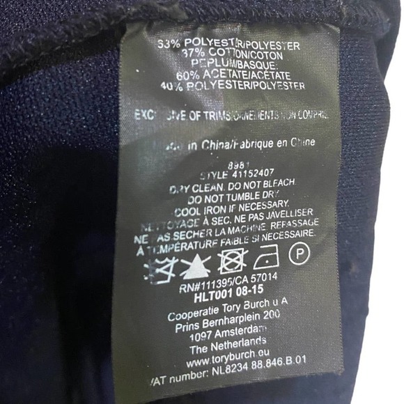 Tory Burch Quilted Jacquard Black Navy Dress M - Picture 8 of 8